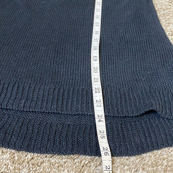 J. CREW Linen Lace-Up V neck Sweater Black - Picture 7 of 7